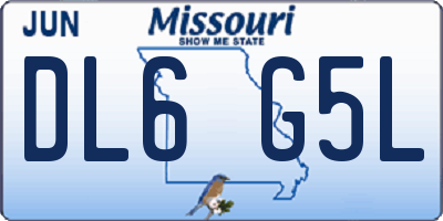 MO license plate DL6G5L