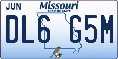 MO license plate DL6G5M