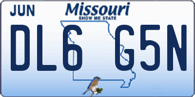 MO license plate DL6G5N
