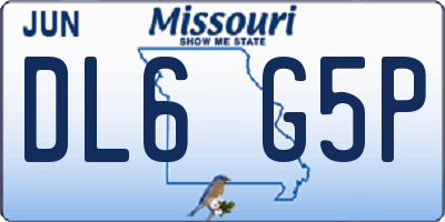 MO license plate DL6G5P