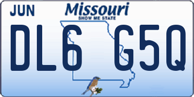 MO license plate DL6G5Q