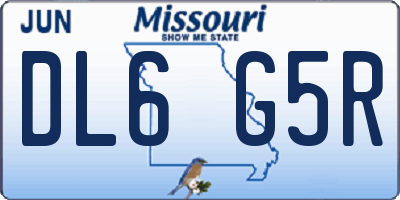 MO license plate DL6G5R