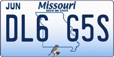MO license plate DL6G5S