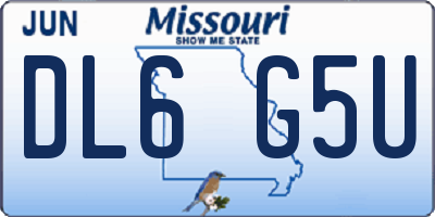 MO license plate DL6G5U