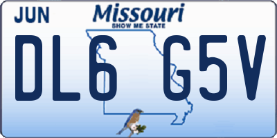 MO license plate DL6G5V