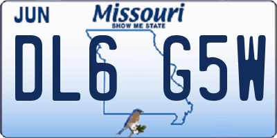 MO license plate DL6G5W