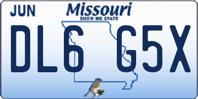 MO license plate DL6G5X