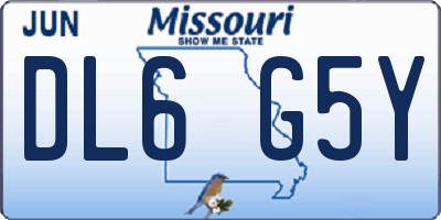 MO license plate DL6G5Y