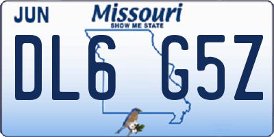 MO license plate DL6G5Z