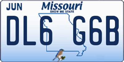 MO license plate DL6G6B