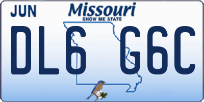 MO license plate DL6G6C