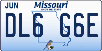 MO license plate DL6G6E