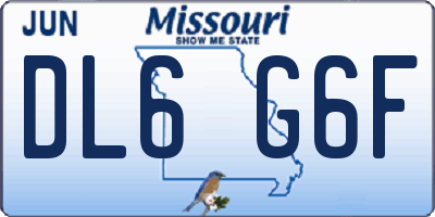 MO license plate DL6G6F