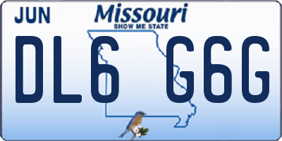 MO license plate DL6G6G