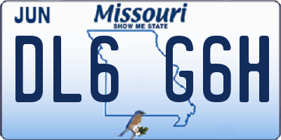 MO license plate DL6G6H