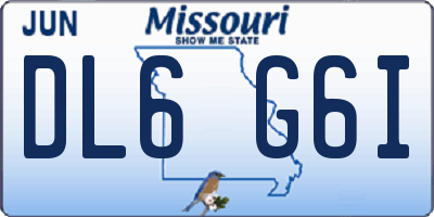 MO license plate DL6G6I