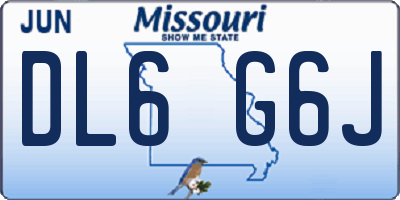 MO license plate DL6G6J