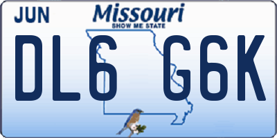 MO license plate DL6G6K