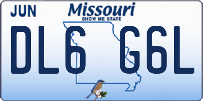 MO license plate DL6G6L
