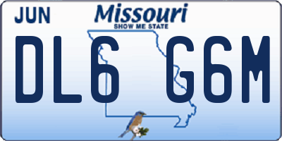 MO license plate DL6G6M