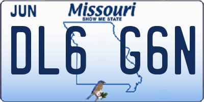 MO license plate DL6G6N