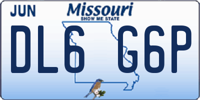 MO license plate DL6G6P