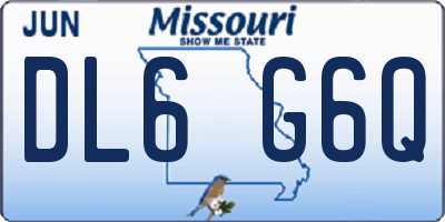 MO license plate DL6G6Q