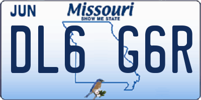 MO license plate DL6G6R