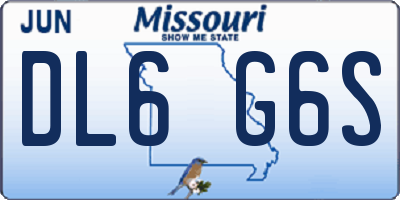 MO license plate DL6G6S