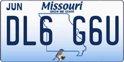 MO license plate DL6G6U