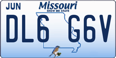 MO license plate DL6G6V