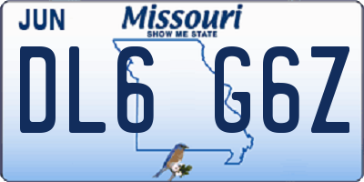 MO license plate DL6G6Z