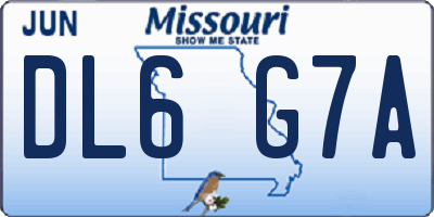 MO license plate DL6G7A