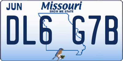 MO license plate DL6G7B
