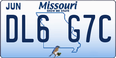MO license plate DL6G7C