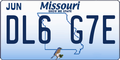 MO license plate DL6G7E