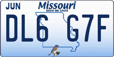 MO license plate DL6G7F