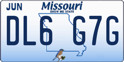 MO license plate DL6G7G