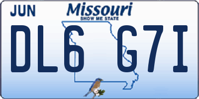 MO license plate DL6G7I