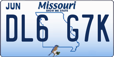 MO license plate DL6G7K