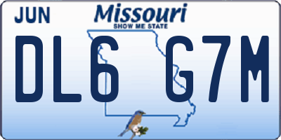 MO license plate DL6G7M