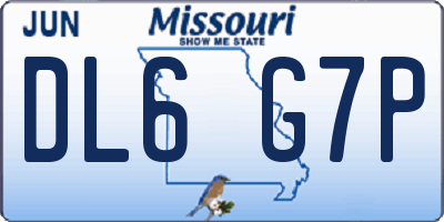 MO license plate DL6G7P