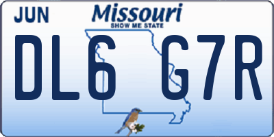 MO license plate DL6G7R