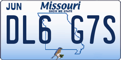 MO license plate DL6G7S