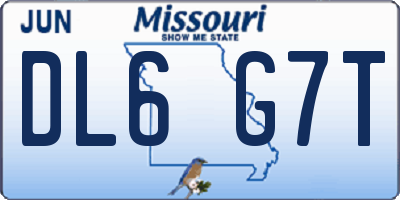 MO license plate DL6G7T