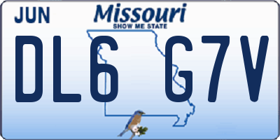 MO license plate DL6G7V