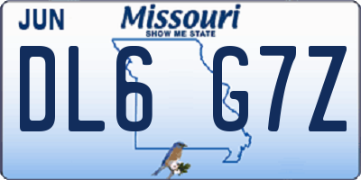 MO license plate DL6G7Z