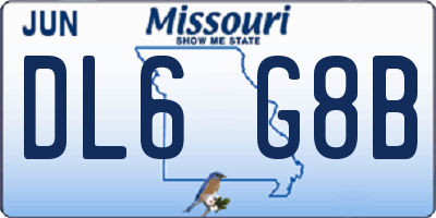 MO license plate DL6G8B