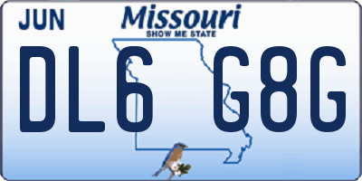 MO license plate DL6G8G