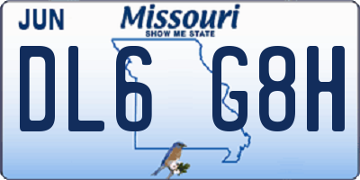 MO license plate DL6G8H